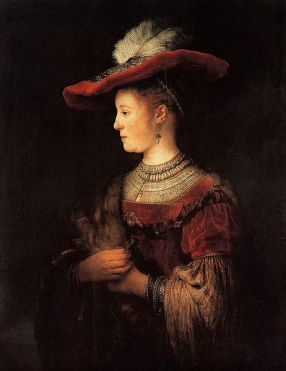Rembrandt, Saskia w czerwonym kapeluszu, 1634 r.