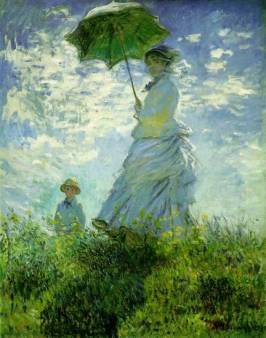 Eduard Monet, Kobieta z parasolką i dzieckiem, 1875 r.